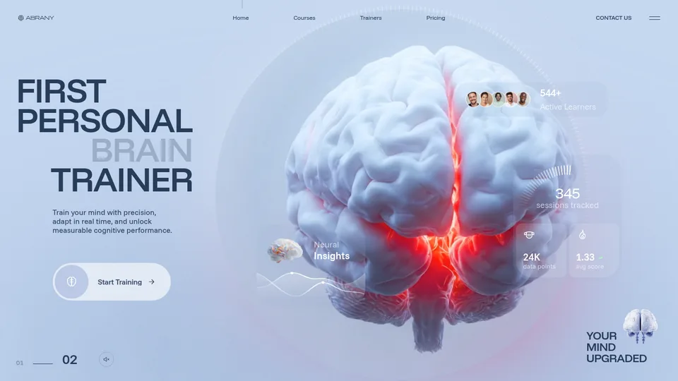 Captura de la demo Abrany — First Personal Brain Trainer: Entrenador cerebral. Producto tecnologico explicado con datos y pantallas.